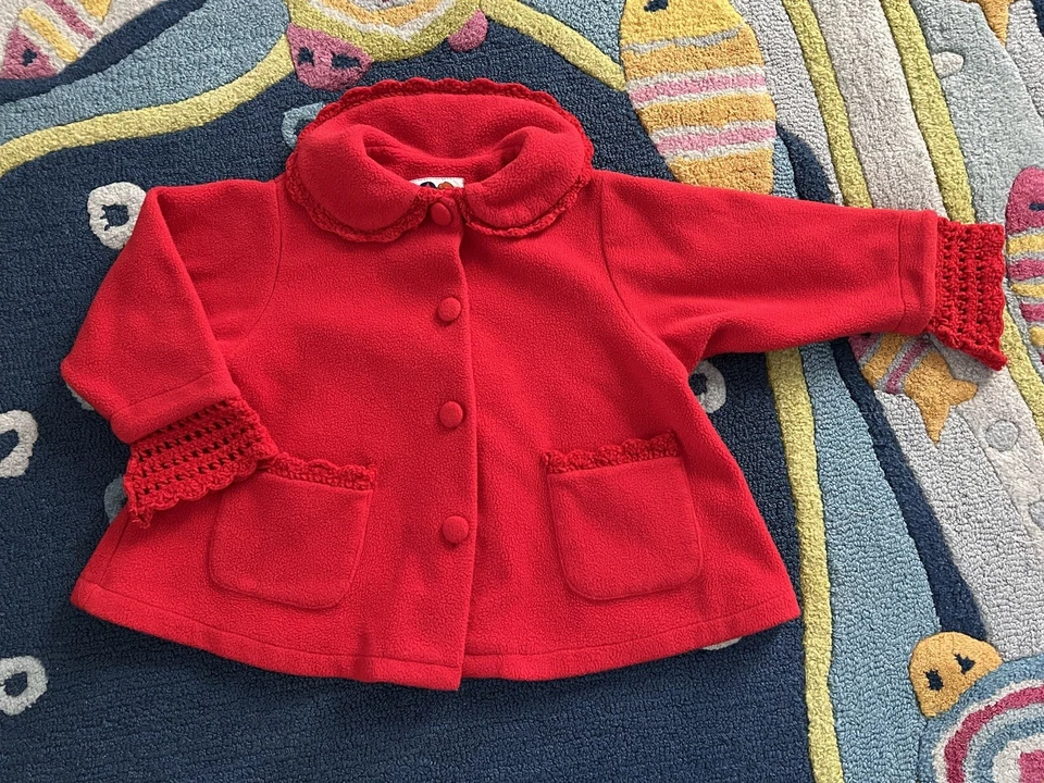 Abrigo Columpio Petes Partner Vintage Rojo Vellón 2T Crochet Rojo Caperucita Foto 1 de 4