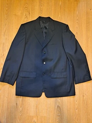 3 BUTTON Pierre Cardin Suit Jacket Separate Mens 46S Black Blazer Sport Coat - Image 1 of 4