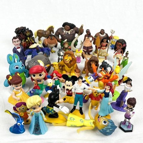 41 Disney Cake Toppers Mixed Lot Mickey Lion King Moana Mostly PVC Figures EUC Cover