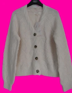 M&S Per Una Knit Cardigan With Wool Cream UK 10 - Picture 1 of 11