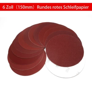 150 mm OHNE LOCH Schleifscheiben Klett Schleifblätter Schleifpapier Rot Exzenter - Picture 1 of 24
