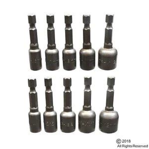 10pc Magnetic Nut Driver Set SAE & Metric Nut Setter Power Drill Bit 1/4" Shank - Picture 1 of 2