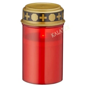 2 Grablampe LED Grablichter Grabkerze Flackerndes Kerzenlicht Rot Batterie ohne - Bild 1 von 2