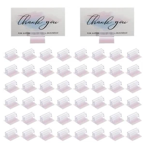 1 x 1 Inch Adhesive Base Sign Holder 50 Pcs Mini Sneeze Guard Holder Acrylic ... - Picture 1 of 6