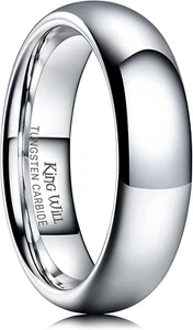2Mm 4Mm 6Mm 7Mm 8Mm Silver Tungsten Carbide Mens Ring - Basic Wedding Band for M - Picture 1 of 7