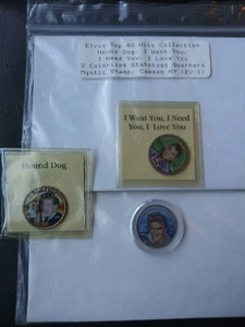 Lot Of 3 Elvis Presley Certified QUARTER 25th Anniversary Hound Dog Top 40 Coin - Picture 1 of 3
