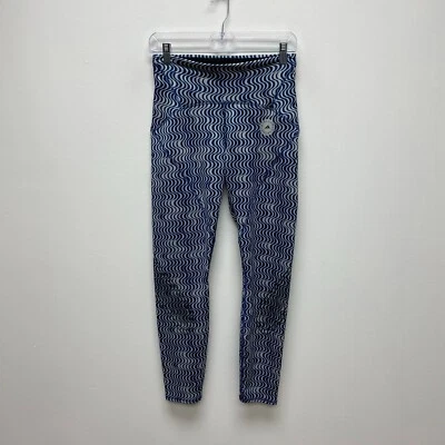 Adidas by Stella McCartney 女式蓝色印花真步高腰打底裤 S — 第 1/4 张图片