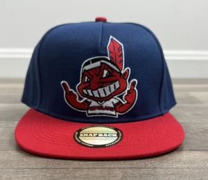 CLASSIC CHIEF WAHOO TRIBE LOGO PATCH INDIANS BASEBALL SNAPBACK CAP HAT NEW NWT - Picture 1 of 10