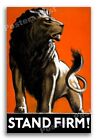 “Stand Firm” Lion 1943 Vintage British WW2 War Poster - 24x36