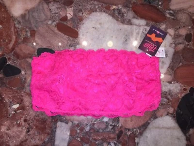 NUEVO CON ETIQUETAS COSABELLA Never Say Never Fluo Brilla Rosa ENCAJE Bandeau Bralette Para Mujer S Foto 1 de 4