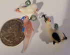 Set of 3 Vintage 1940's Irice Czech? Miniature Glass Bird Charms Whimsies Whimsy