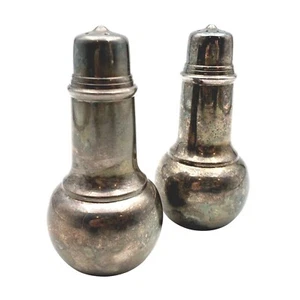 Coppia Shaker Sale e Pepe Vintage International Silver Co Piatto Argento 4" Art Deco - Foto 1 di 12