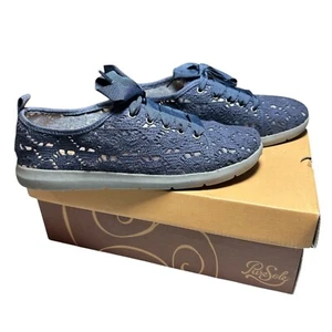 PureSole Imily Sneakers Navy Lace Crochet Comfort Women's Size 8.5 M NEW in Box - Picture 1 of 6