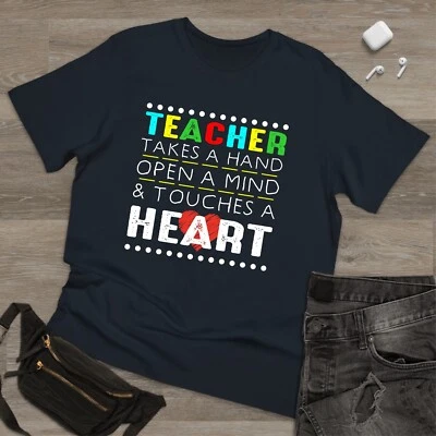 Teacher Touches a Heart Autism awareness TShirt Adult Kid Unisex Xmas Puzzle Tee - Image 1 of 3