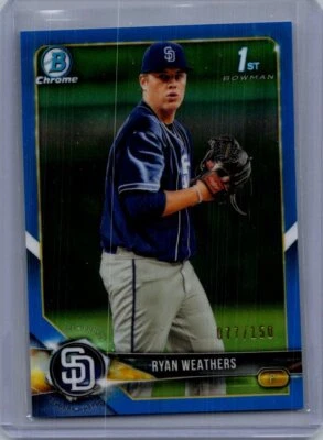 2018 Bowman Draft #BD-182 Ryan Weathers Blue #/150 - Image 1 of 2