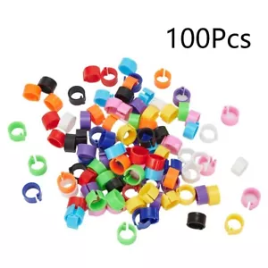 100x Mixed-Color 8mm Leg Rings For Chickens Chicks Ducks Hens Poultry Bantam - Picture 1 of 12