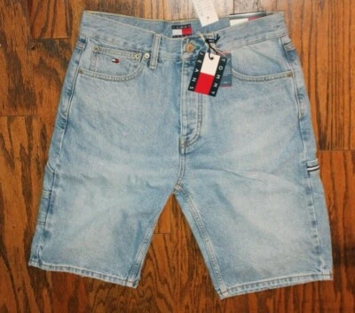 NWT Tommy Jeans Carpenter Blue Jean Shorts Size 28 MSRP $120 - Image 1 of 2