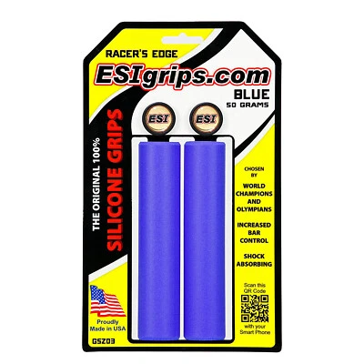 NEW ESI RACER'S EDGE Silicone MTB Handlebar Grips : BLUE - Image 1 of 2