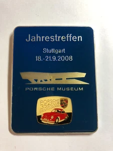 ENAMEL CAR BADGE # PORSCHE STUTTGART MUSEUM JAHRESTREFFEN GRILL EMBLEM / B-Grade - Picture 1 of 9