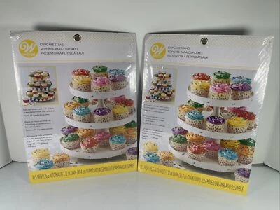 Lot Of 2 Wilton Cupcake Stands-White 12"X10.5" Holds 24 Cupcakes Part W1512127 - Image 1 of 4