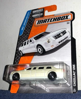 MATCHBOX 2015 MBX ADVENTURE CITY WHITE CADILLAC ONE PRESIDENTIAL LIMO RARE! HTF! - Image 1 of 3