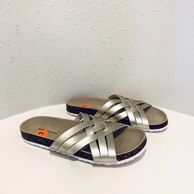 Sandalias American Eagle Criss Cross doradas para mujer talla US 7 NUEVAS Foto 1 de 4