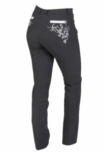 Women breeches full black with Swarovski® embroidery silver/Gold - Picture 1 of 1