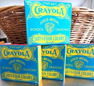 Vintage Crayola Gold Medal No. 64 School Crayons Collector's Box Artist's Crayon - Picture 1 of 7