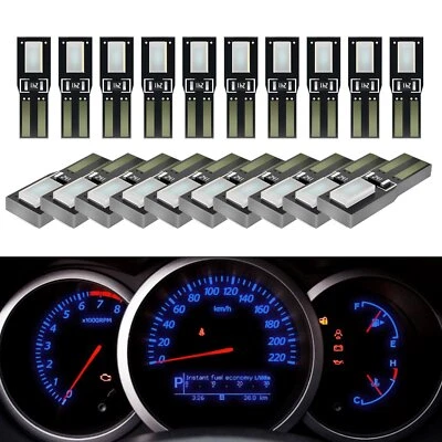 20X Blue T5 74 5630 LED Bulb Speedometer Instrument Panel Cluster Gauge Lights Foto 1 de 4