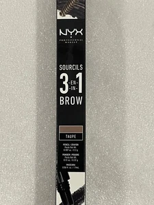 SEALED NYX Professionals Makeup 3-in-1 Eye Brow Pencil Powder Mascara Taupe - Picture 1 of 5