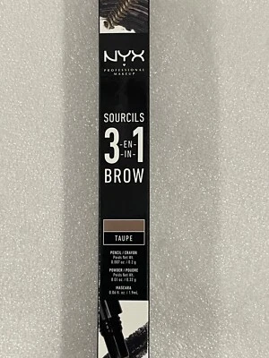 SEALED NYX Professionals Makeup 3-in-1 Eye Brow Pencil Powder Mascara Taupe - Image 1 of 4