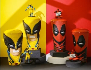 Marvel Deadpool Wolverine Cup Topper with Reusable straws (Megabox Korea) - Picture 1 of 20
