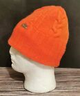 Nike womens Cable KNIT BEANIE Hat 688790-696 Orange Lined Winter Cap VGC 