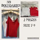No Boundaries Juniors Chain Strap Tank Top Red /Silver SZ M 7-9 Lot Of 2