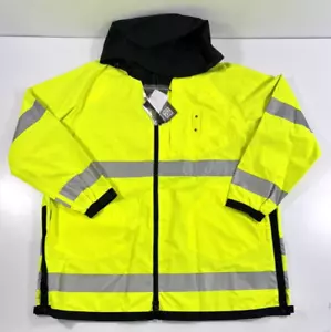 NWT MEDIUM FLYING CROSS DUTYGUARD RT REVERSIBLE RAIN JACKET 76230 BLACK & HI-VIS - Picture 1 of 4
