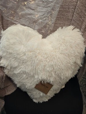 World Market Faux Fur Heart Throw Pillow NWT!  Free Ship!  - Image 1 of 2