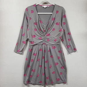Boden Dress Womens size 10 R Swan Gray 3/4 Sleeve V-Neck Stretch - Picture 1 of 9