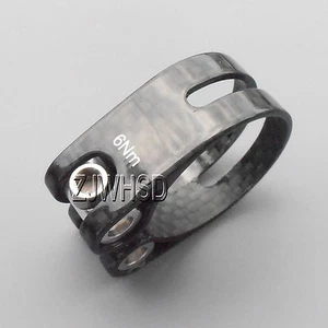 34.9mm 12g Carbon Fiber Ti tanium Bolt Bike Saddle SeatPost Clamp Collar BMX - Bild 1 von 4