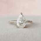 1.9Ct Pear Cut Lab Created Diamond Engagement Wedding Ring 10K Yellow Gold Plate