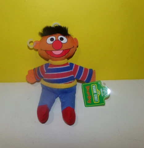 Ernie Bean Bag Plush Stuffed Doll Toy Sesame Street Tyco 8” Vintage 1997 Cover