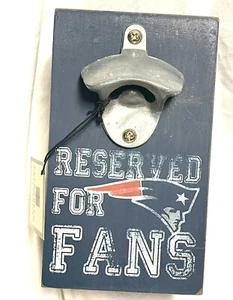 New England Patriots Bottle Opener Cap Caddy Rustic Wood By Evergreen 7.25”T MLB - Picture 1 of 3