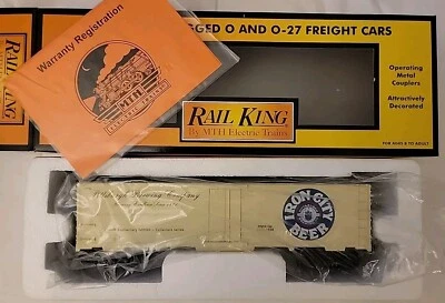 MTH RAILKING 30-7830 IRON CITY BEER. MODERN REEFER O GAUGE TRAIN CAR - Image 1 of 3