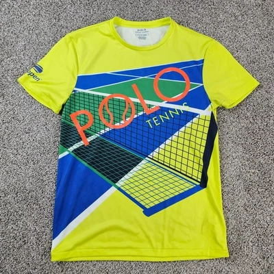 Camisa Polo Ralph Lauren Para Hombres Pequeña Amarilla US Open Tenis Gráfico Preppy Foto 1 de 4