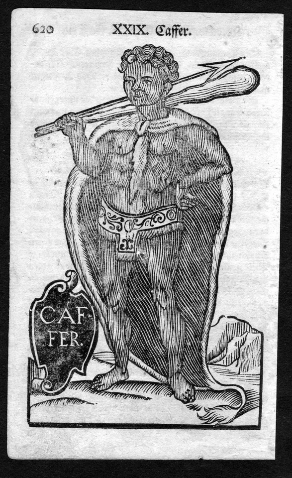 ca 1750 Kaffer Kaffern Afrika Tracht Trachten costumes Holzschnitt antique print - Bild 1 von 1