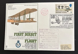 Great Britain FDC RAF 1969 50th Anniv. 1st Direct Transatlantic Flight - Bild 1 von 4