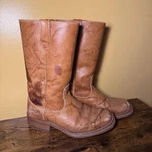 Vintage Dingo Acme Campus Boots Brown Leather Mens Size 8 - Picture 1 of 9