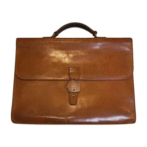 ALFRED DUNHILL BROWN LEATHER BRIEFCASE vintage - Picture 1 of 8