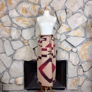 Ralph Lauren Country c. 1990 Southwestern Wool Blanket Skirt Buff Mesa | M - Picture 1 of 7