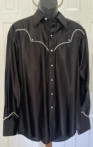 Rockmount Ranch Wear -Mens Black Pearl Snap Shirt -16.5-35 -Western Tru-West- US - Picture 1 of 13