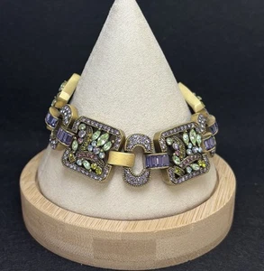 Pulsera Heidi Daus Peridoto Amatista Baguette Estrás - Imagen 1 de 10